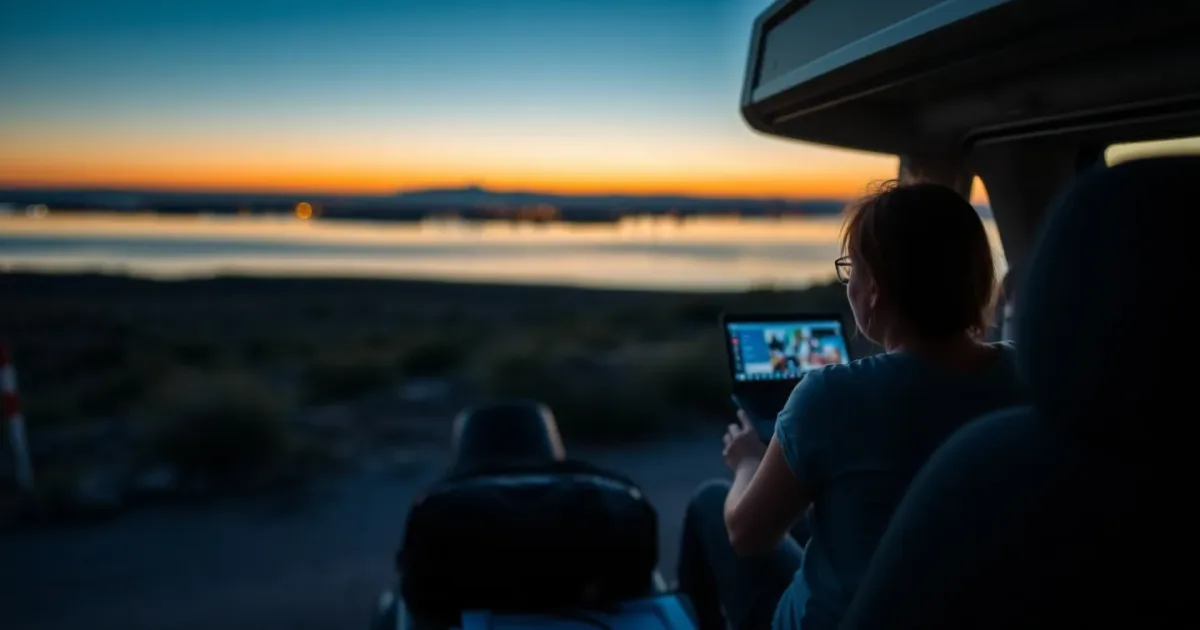 Itinéraire en van : spots nuit, eau, douches + plan B